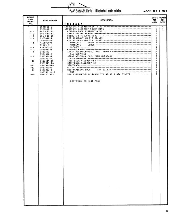 Illustrated parts diagram for 0523011-1 (STRUCTURE ASSEMBLY-LEFT WING), IPC page 101