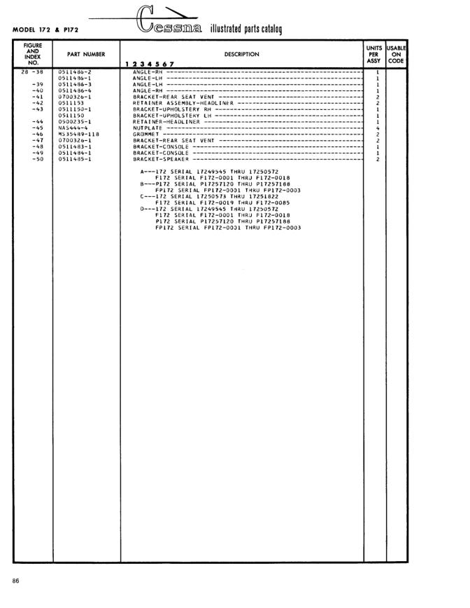 Illustrated parts diagram for 0500235-1 (RETAINER-HEADLINER), IPC page 156