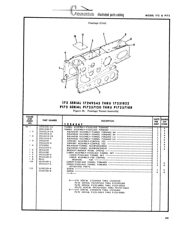 Illustrated parts diagram for 0513315-1 (BULKHEAD-TUNNEL REINFORCEMENT), IPC page 179