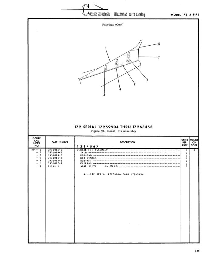 Illustrated parts diagram for 0531012-2 (FAIRING), IPC page 205