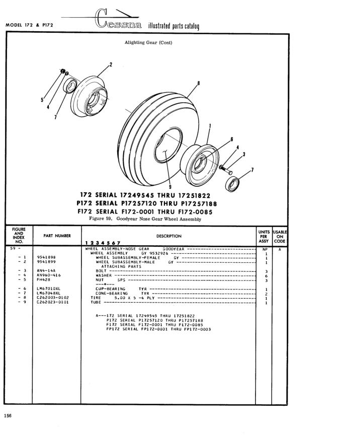 Illustrated parts diagram for 9541898 (WHEEL ASSEMBLY-NOSE GEAR), IPC page 226