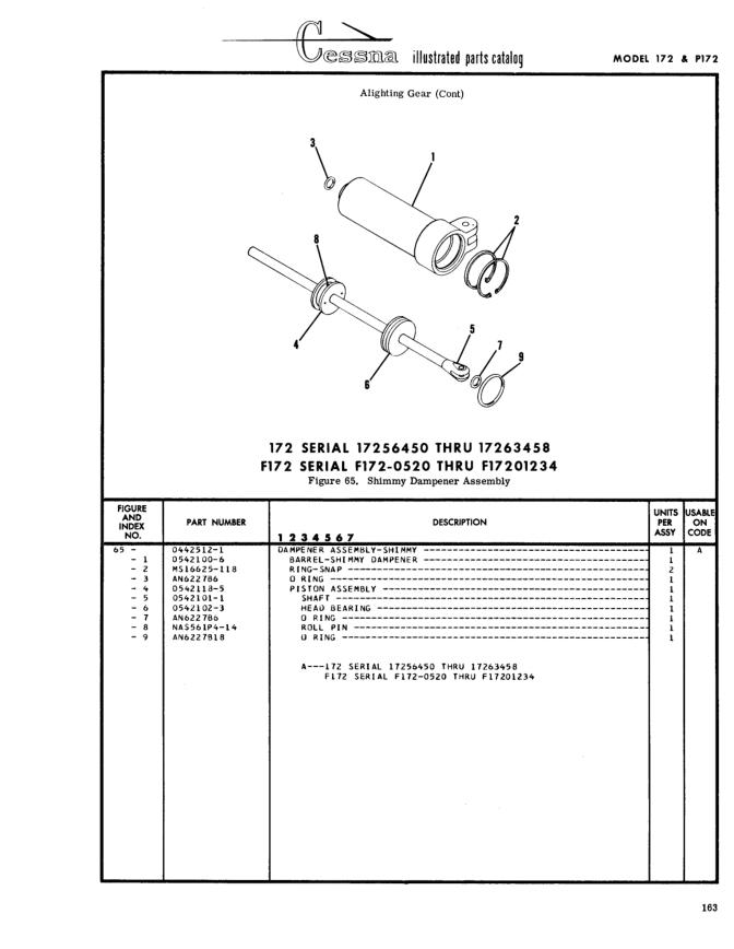 Illustrated parts diagram for 0442512-1 (DAMPENER ASSEMBLY-SHIMMY), IPC page 233