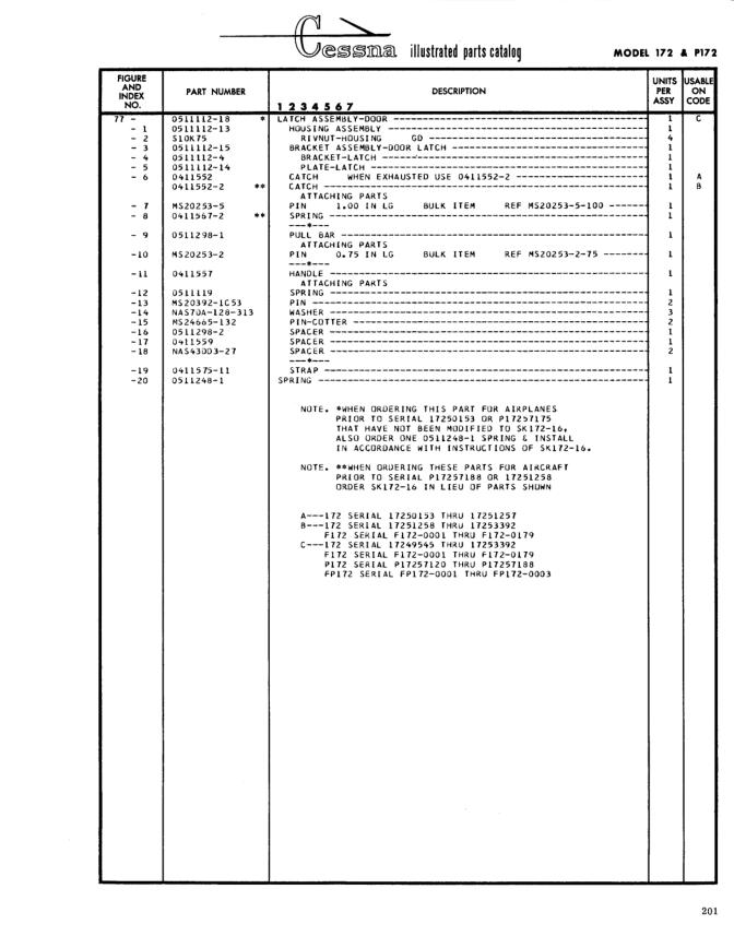 Illustrated parts diagram for 0411552 (CATCH), IPC page 271