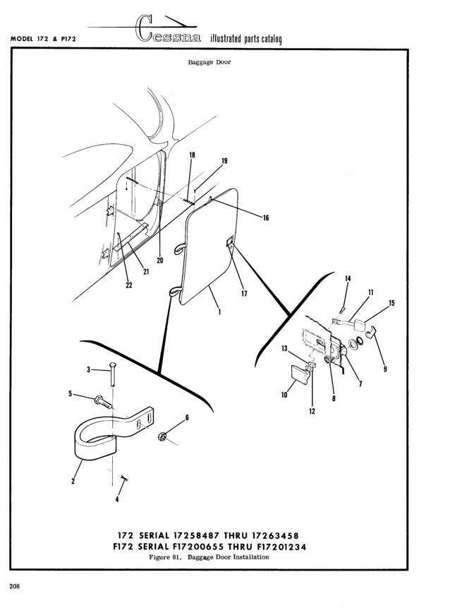 Illustrated parts diagram for 0511049-1 (HANDLE, DOOR), IPC page 278