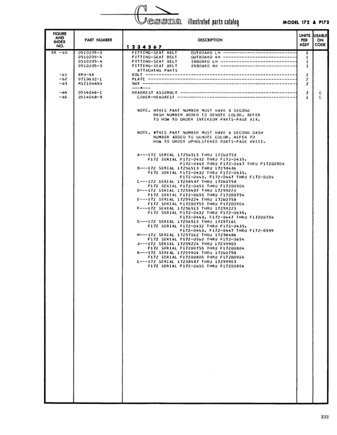 Illustrated parts diagram for 0514048-1 (HEADREST ASSEMBLY), IPC page 303
