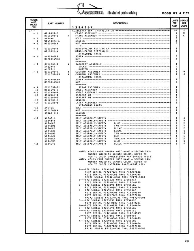 Illustrated parts diagram for 0711080-1 (BACKREST ASSEMBLY), IPC page 335