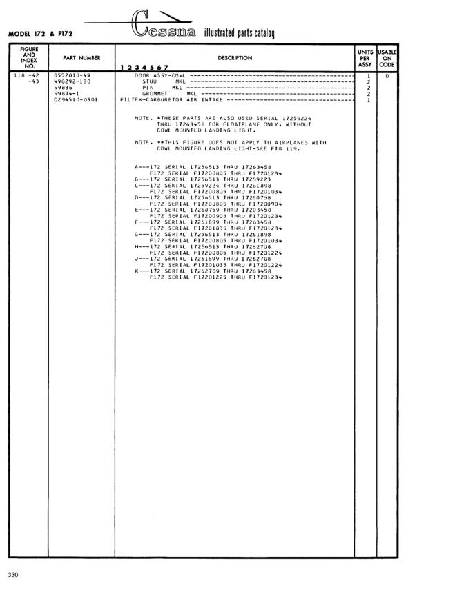 Illustrated parts diagram for 0952019-49 (DOOR ASSY-COWL), IPC page 400