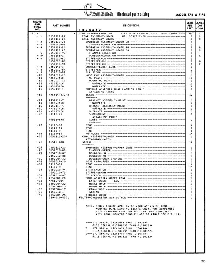 Illustrated parts diagram for 51115-11 (NUTPLATE), IPC page 405