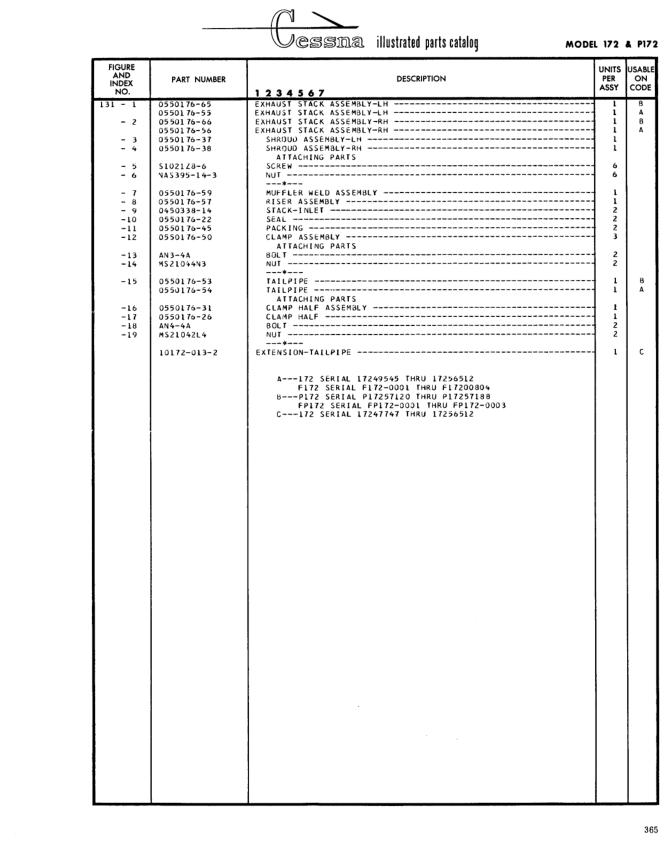 Illustrated parts diagram for 0550176-50 (CLAMP ASSEMBLY), IPC page 435