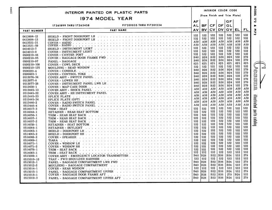 Illustrated parts diagram for 0414013-9 (COVER - INSTRUMENT LIGHT), IPC page 44
