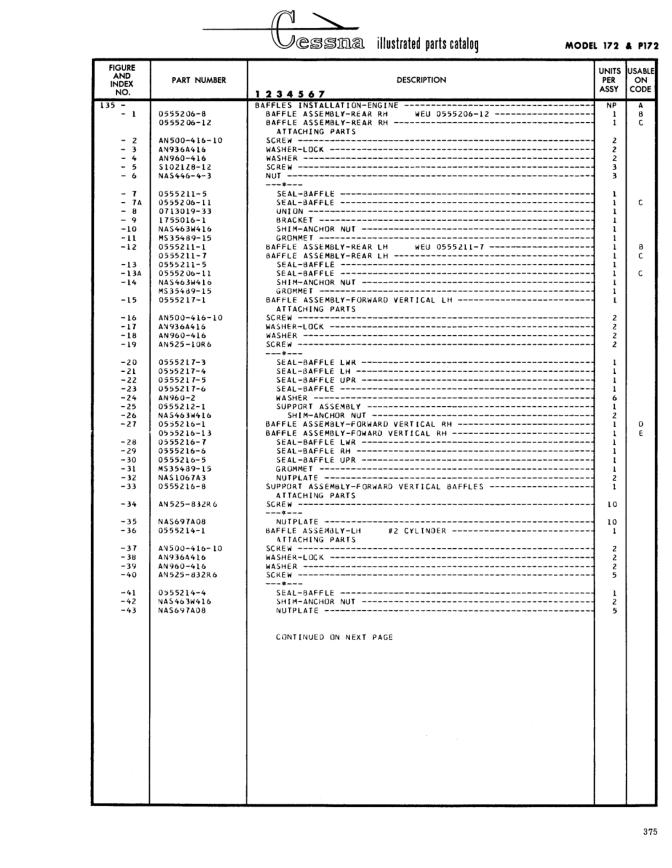 Illustrated parts diagram for 0555217-2 (SEAL-BAFFLE), IPC page 445