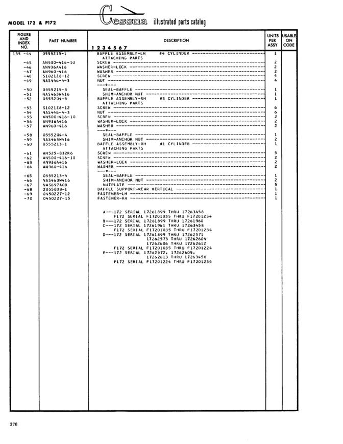 Illustrated parts diagram for 2055008-1 (BAFFLE SUPPORT-REAR VERTICAL), IPC page 446