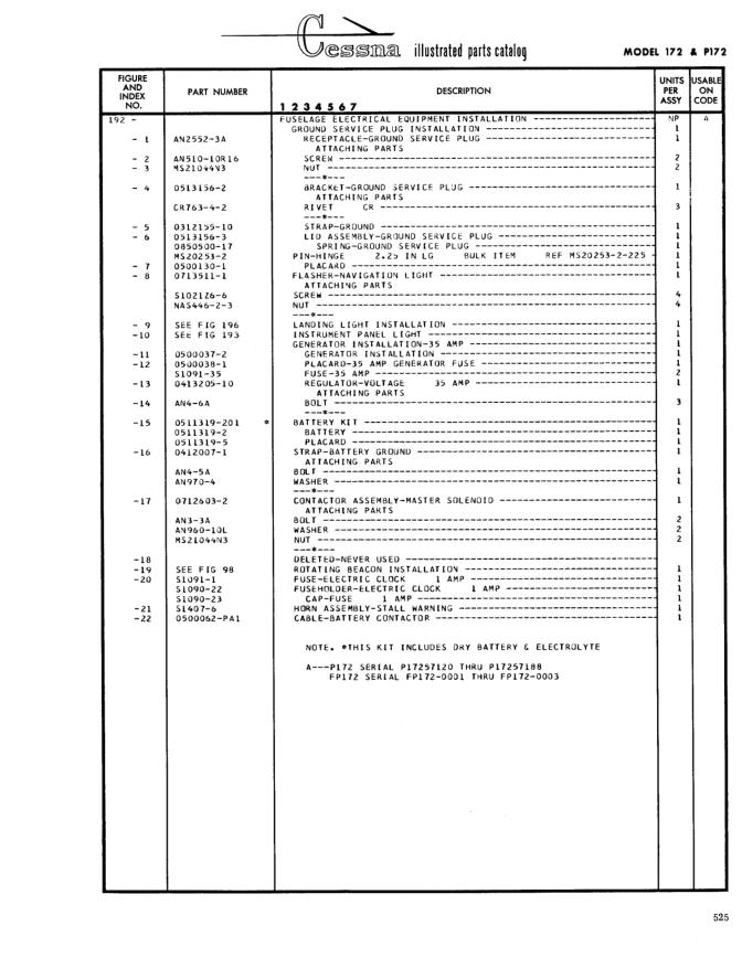 Illustrated parts diagram for 0511319-1 (BATTERY KIT), IPC page 595